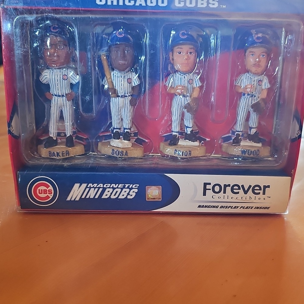 Forever Collectibles Chicago Cubs Magnetic Mini Bobs Baker Sosa Prior Wood